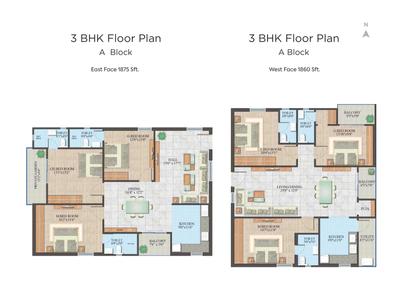 Image of 1600 Sq.ft 3 BHK Apartment / Flat for sale in PVR Bhavishya Hills, Tadepalli, Vijayawada for Rs. 8370000