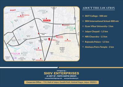 Image of 1449 Sq.ft 3 BHK Apartment / Flat for sale in Parth Sky, Jagatpura, Jaipur for Rs. 6600000