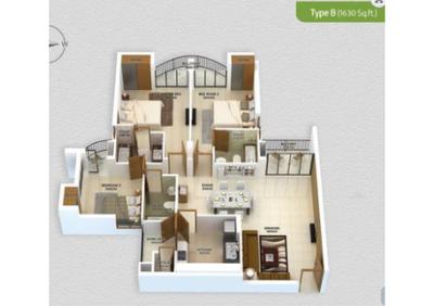 Image of 1340 Sq.ft 2 BHK Apartment / Flat for sale in Livit Harmony, Aluva, Kochi for Rs. 8000000