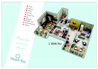 Image of 1400 Sq.ft 3 BHK Apartment / Flat for sale in Nirman Akash Raj Phase One, Ravet, Pune for Rs. 8000000