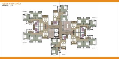 Image of 1226 Sq.ft 3 BHK Apartment / Flat for sale in Unitech Vistas, New Town, Kolkata for Rs. 11000000