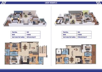 Image of 1940 Sq.ft 4 BHK Apartment / Flat for sale in Vikas Lucky Heights 5, Vaishali Nagar, Jaipur for Rs. 16000000