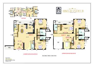 Image of 3300 Sq.ft 3 BHK Apartment / Flat for sale in HM Grandeur, Cox Town, Bengaluru for Rs. 80000000