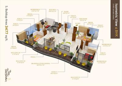 Image of 2622 Sq.ft 3 BHK Apartment / Flat for sale in JVD Devdarshan, Bhicholi Mardana, Indore for Rs. 19140600
