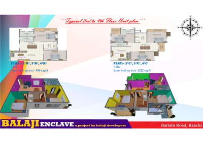 Image of 1300 Sq.ft 3 BHK Apartment / Flat for sale in Balaji Enclave, Bariatu, Ranchi for Rs. 6500000