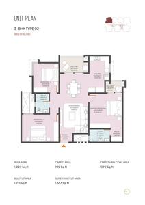 Image of 1553 Sq.ft 3 BHK Apartment / Flat for sale in Neon, Gudighattanahalli, Bengaluru for Rs. 11500000