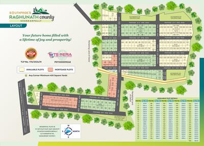 Image of 1620 Sq.ft Residential Plot / Land for sale in Riddhi Raghunath County, Shankarpally, Hyderabad for Rs. 4140000