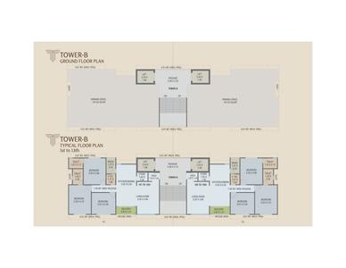 Image of 1500 Sq.ft 3 BHK Apartment / Flat for sale in Ved Trident by Courtyard, Bhayli, Vadodara for Rs. 7300000