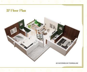Image of 880 Sq.ft 2 BHK Apartment / Flat for sale in AK Watermelon Turnmaline, Pammal, Chennai for Rs. 6160000