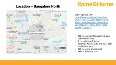 Image of 1436 Sq.ft 3 BHK Apartment / Flat for sale in Shoban Silver Domicile, Thanisandra, Bengaluru for Rs. 12000000