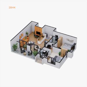 Image of 1200 Sq.ft 2 BHK Apartment / Flat for sale in Sainath Pinewood Phase II, Baner, Pune for Rs. 10500000