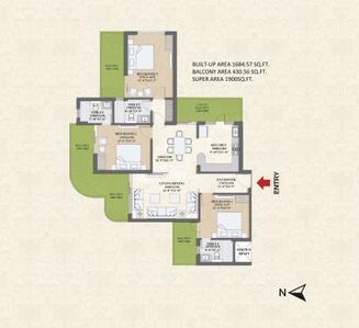 Image of 2500 Sq.ft 4 BHK Apartment / Flat for sale in Adore Arpanam 2 0, Sector 86, Faridabad for Rs. 25000000