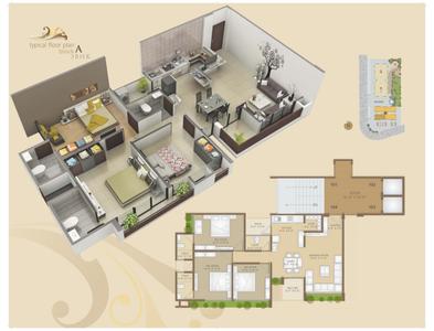Image of 1322 Sq.ft 2 BHK Apartment / Flat for sale in Platinum Saaga, Vaishno Devi Circle, Ahmedabad for Rs. 7200000