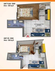 Image of 620 Sq.ft 1 BHK Apartment / Flat for sale in Escon Galaxy Apartment 2, Noida Extension, Greater Noida for Rs. 3500000