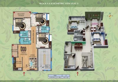 Image of 1850 Sq.ft 3 BHK Apartment / Flat for sale in Mundeshwari Orbit Tower A B C, Danapur, Patna for Rs. 14800000