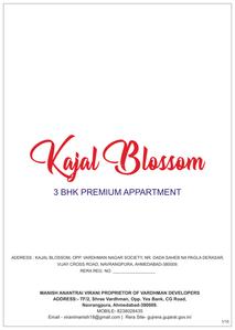 Image of 2565 Sq.ft 3 BHK Apartment / Flat for sale in Vardhman Kajal Blossom, Navrangpura, Ahmedabad for Rs. 21100000