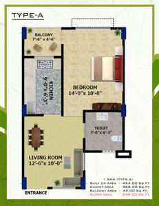 Image of 548 Sq.ft 1 BHK Apartment / Flat for sale in Dragon Age The Citadel, Sarai Shekh, Lucknow for Rs. 2850000