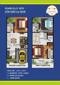 Image of 1510 Sq.ft 3 BHK Apartment / Flat for sale in AB Crimson Villa, Noida Extension, Greater Noida for Rs. 6500000