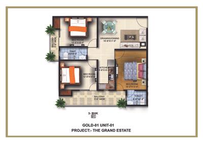 Image of 1450 Sq.ft 3 BHK Apartment / Flat for sale in SK The Grand Estate 2, Noida Extension, Greater Noida for Rs. 6799000