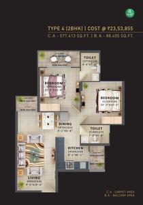 Image of 650 Sq.ft 2 BHK Apartment / Flat for sale in Signature Global Prime, Sector 63, Gurgaon for Rs. 10500000