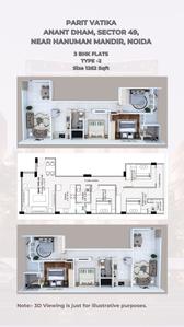 Image of 1250 Sq.ft 3 BHK Apartment / Flat for sale in Parit Vatika, Sector 49, Noida for Rs. 6500000