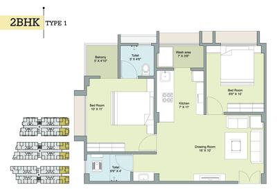 Image of 675 Sq.ft 1 BHK Apartment / Flat for sale in Radhe Residency, Hathijan, Ahmedabad for Rs. 1600000
