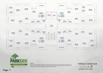 Image of 960 Sq.ft 3 BHK Apartment / Flat for sale in Eco Parkside, Bhimrad, Surat for Rs. 8400000