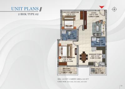 Image of 1307 Sq.ft 2 BHK Apartment / Flat for sale in Aryavaridhi AV Sunrise, Hoskote, Bengaluru for Rs. 9150000
