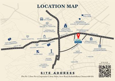 Image of 1100 Sq.ft 3 BHK Apartment / Flat for sale in Viva Vivify, Kodambakkam, Chennai for Rs. 24400000