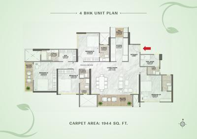 Image of 2527 Sq.ft 4 BHK Apartment / Flat for sale in Venkatesh Vanaya wing I And J Phase 2, Kharadi, Pune for Rs. 24500000