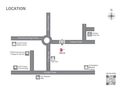 Image of 941 Sq.ft 2 BHK Apartment / Flat for sale in Brahmha Erica, Peelamedu, Coimbatore for Rs. 7800000