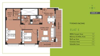 Image of 765 Sq.ft 2 BHK Apartment / Flat for sale in Lakeview Residences, Santragachi, Howrah for Rs. 3400000