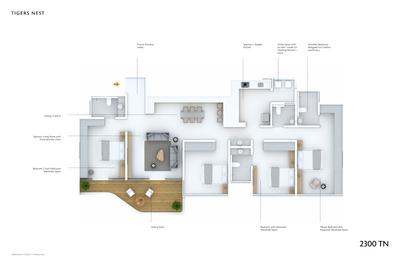 Image of 2300 Sq.ft 4 BHK Apartment / Flat for sale in PWC Tigers Nest Phase I, Bhugaon, Pune for Rs. 17000000