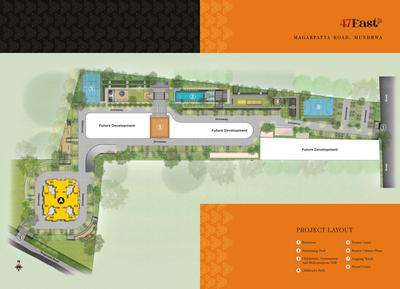 Image of 1050 Sq.ft 2 BHK Apartment / Flat for sale in Kumar 47 East, Mundhwa, Pune for Rs. 11500000