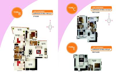 Image of 1800 Sq.ft 3 BHK Apartment / Flat for sale in Asset Bellevue, Pallimukku, Kochi for Rs. 20000000