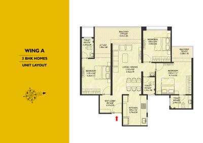 Image of 1430 Sq.ft 3 BHK Apartment / Flat for sale in P K Hillcrest C Building, Pimple Saudagar, Pune for Rs. 19000000