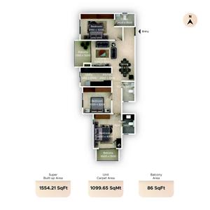 Image of 1210 Sq.ft 2 BHK Apartment / Flat for sale in Greenfinch Meadows, Kadubeesanahalli, Bengaluru for Rs. 17000000