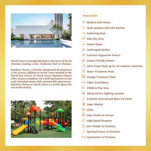 Image of 1335 Sq.ft 3 BHK Apartment / Flat for sale in Rainbow Chetna, Perambur, Chennai for Rs. 12300000
