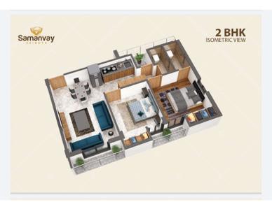 Image of 1200 Sq.ft 2 BHK Apartment / Flat for sale in Dream Samanvay Heights Phase 2, Bhagwatipara, Rajkot for Rs. 2200000