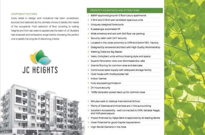 Image of 1118 Sq.ft 2 BHK Apartment / Flat for sale in JC Heights, Doddabommasandra, Bengaluru for Rs. 8200000