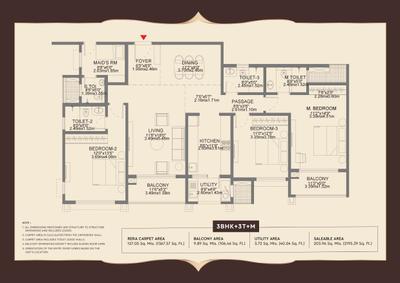 Image of 1592 Sq.ft 3 BHK Apartment / Flat for sale in Godrej Aveline, Yelahanka, Bengaluru for Rs. 24700000