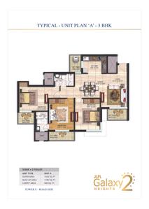 Image of 920 Sq.ft 3 BHK Apartment / Flat for sale in Galaxy Heights 2 Phase II Tower A And B, JLPL Industrial Area, Mohali for Rs. 14700000