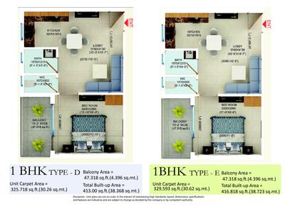 Image of 467 Sq.ft 1 BHK Apartment / Flat for sale in Sudarshan Amrit Homes, Sector 88, Faridabad for Rs. 3000000