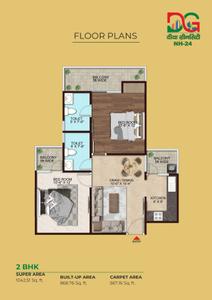 Image of 1350 Sq.ft 3 BHK Apartment / Flat for sale in Eureka Diya Green City Nh 24, Pilkhuwa, Hapur for Rs. 5000000