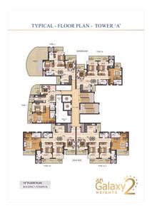 Image of 920 Sq.ft 3 BHK Apartment / Flat for sale in Galaxy Heights 2 Phase II Tower A And B, JLPL Industrial Area, Mohali for Rs. 14700000