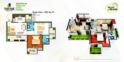 Image of 1097 Sq.ft 2 BHK Apartment / Flat for sale in Town White Orchid, Noida Extension, Greater Noida for Rs. 8200000