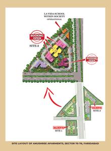 Image of 1900 Sq.ft 3 BHK Apartment / Flat for sale in SLF Anushree Apartments, Sector 75, Faridabad for Rs. 14000000