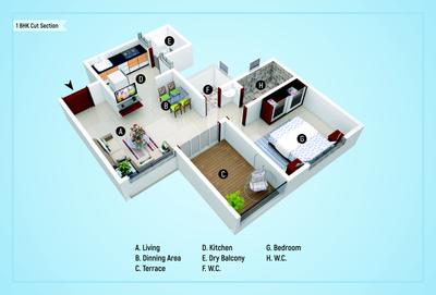 Image of 1490 Sq.ft 3 BHK Apartment / Flat for sale in Padmavati Lakeshore, Wakad, Pune for Rs. 8695200