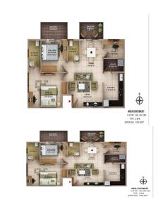 Image of 1222 Sq.ft 2 BHK Apartment / Flat for sale in Laasya Pride, Chikkathoguru Village, Bengaluru for Rs. 9600000