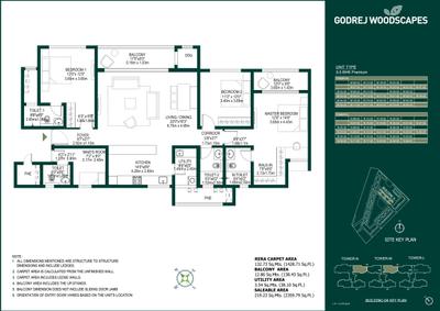 Image of 1907 Sq.ft 3.5 BHK Apartment / Flat for sale in Godrej Woodscapes, Konadasapura, Bengaluru for Rs. 25500000